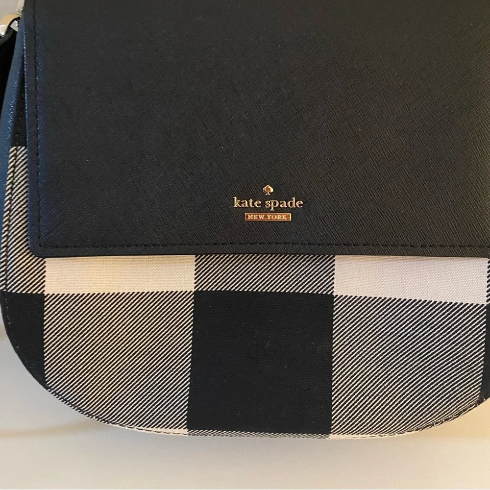 Kate Spade Black White Plaid Bag - Picture 3 of 7